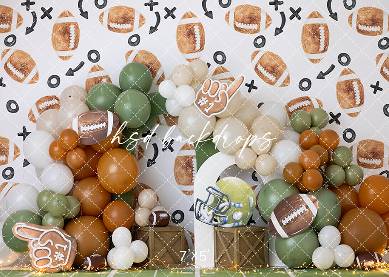 First Touchdown Football Cake Smash - HSD Photography Backdrops