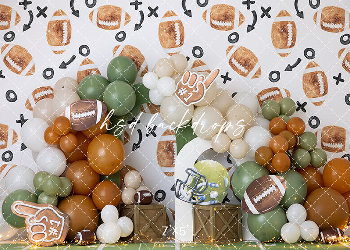First Touchdown Football Cake Smash - HSD Photography Backdrops