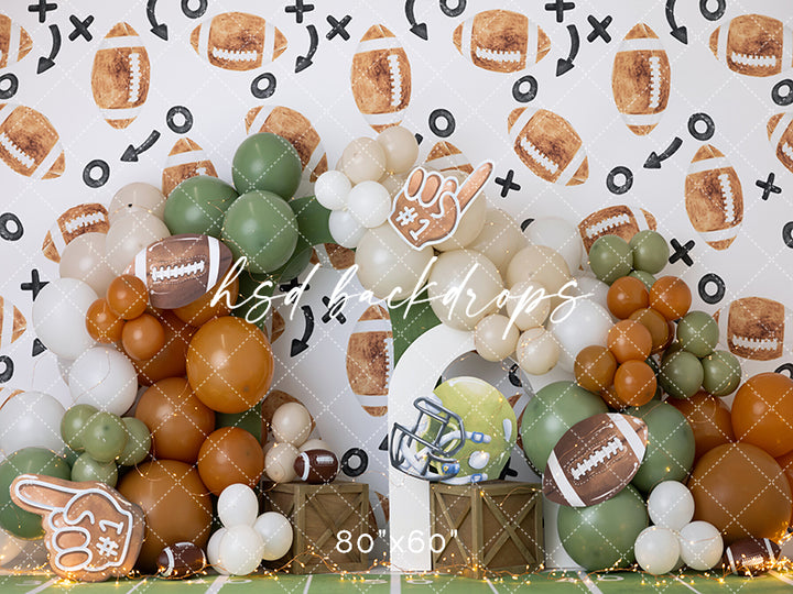 First Touchdown Football Cake Smash - HSD Photography Backdrops