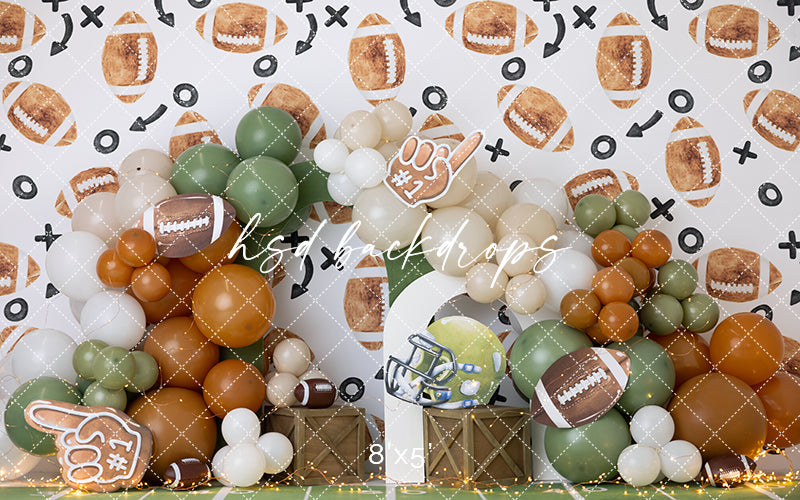 First Touchdown Football Cake Smash - HSD Photography Backdrops