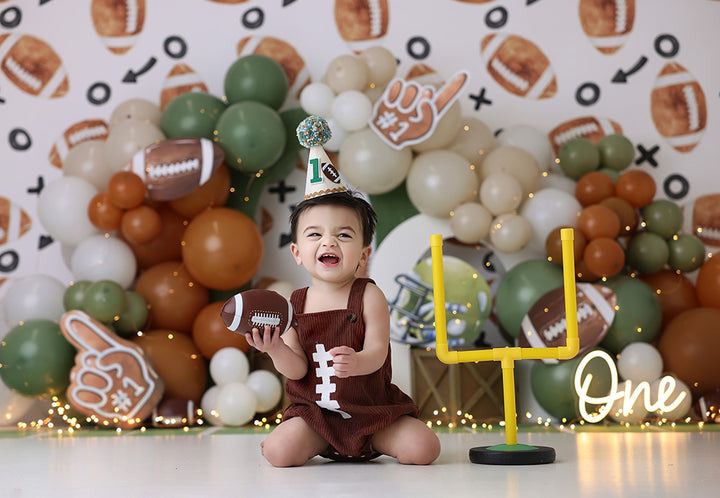 First Touchdown Football Cake Smash - HSD Photography Backdrops