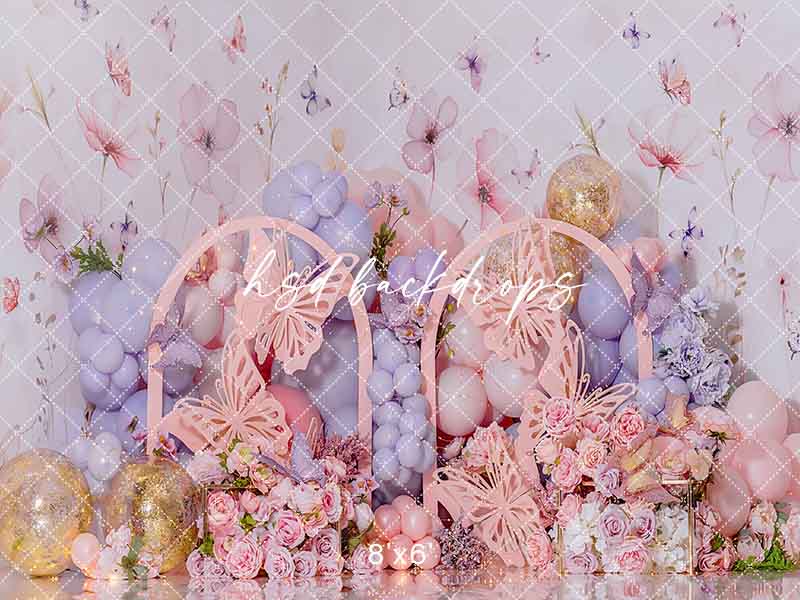 Butterfly Garden Cake Smash - HSD Photography Backdrops