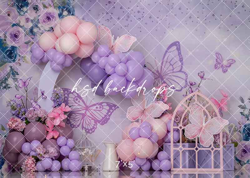 Butterfly Haven Cake Smash - HSD Photography Backdrops