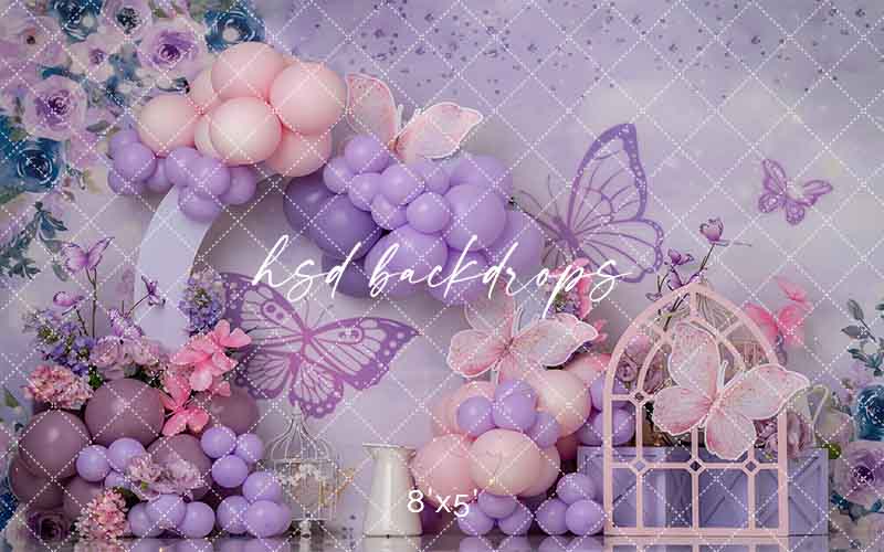 Butterfly Haven Cake Smash - HSD Photography Backdrops