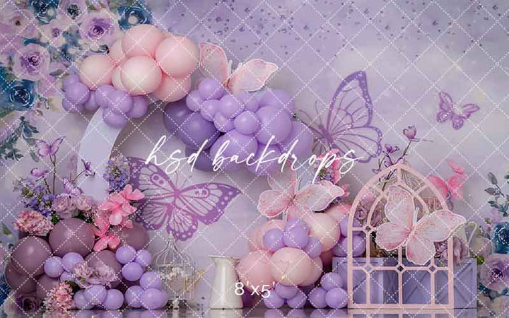 Butterfly Haven Cake Smash - HSD Photography Backdrops