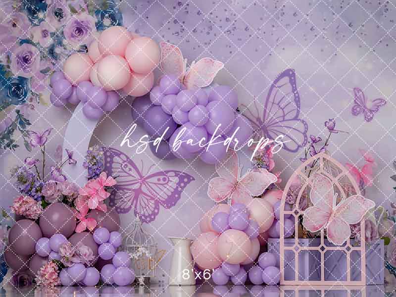 Butterfly Haven Cake Smash - HSD Photography Backdrops