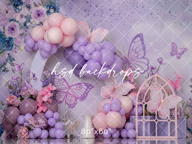 Butterfly Haven Cake Smash - HSD Photography Backdrops