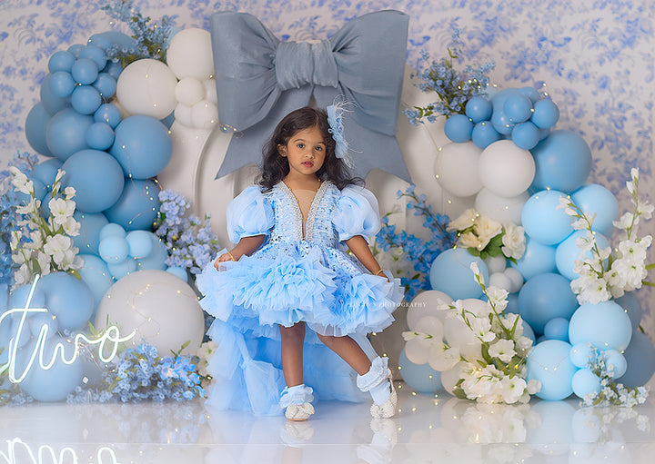 Blue Toile & Balloons - HSD Photography Backdrops