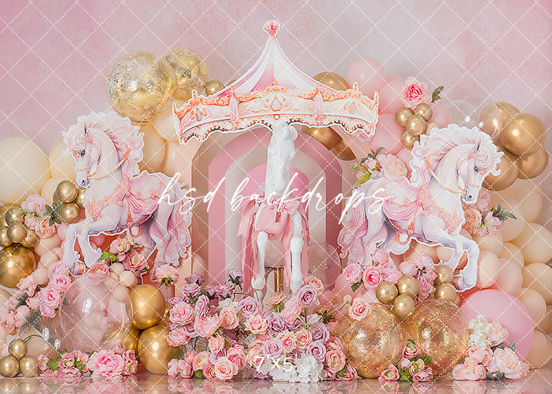 Horse Carousel Cake Smash - HSD Photography Backdrops