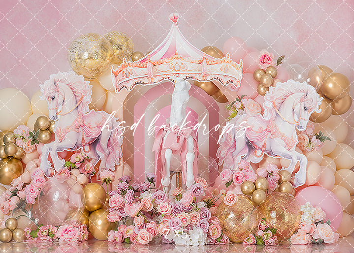 Horse Carousel Cake Smash - HSD Photography Backdrops