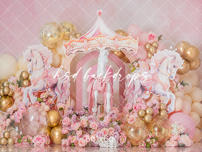 Horse Carousel Cake Smash - HSD Photography Backdrops