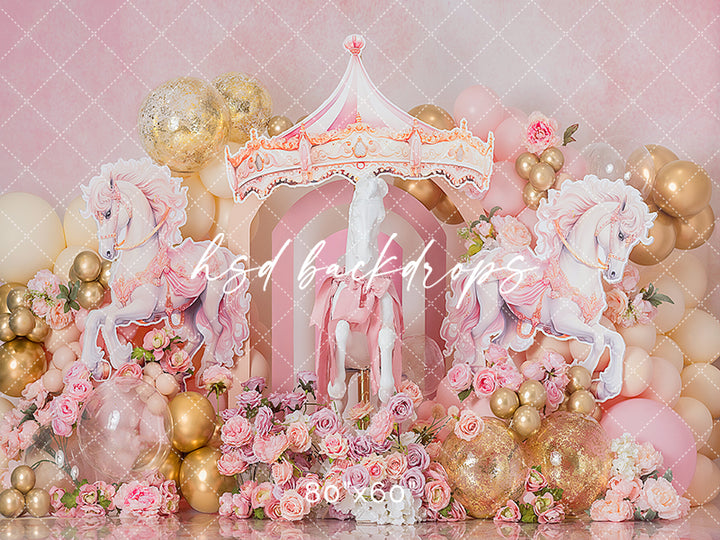 Horse Carousel Cake Smash - HSD Photography Backdrops
