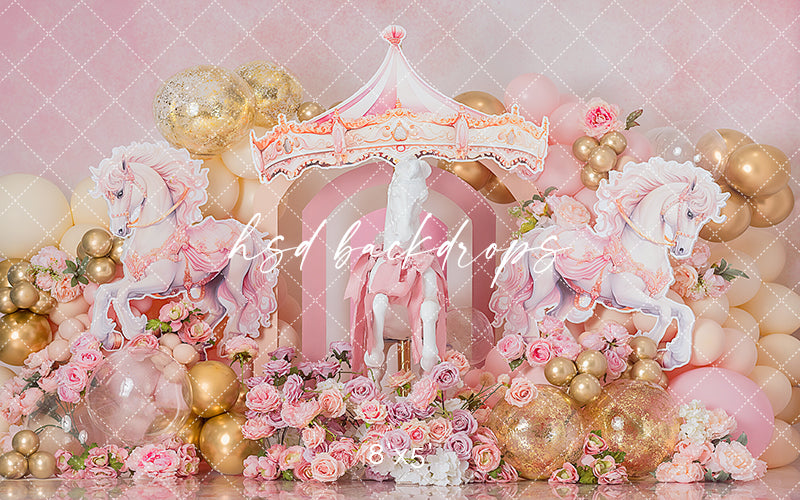 Horse Carousel Cake Smash - HSD Photography Backdrops