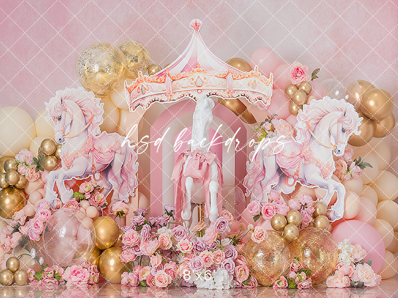 Horse Carousel Cake Smash - HSD Photography Backdrops
