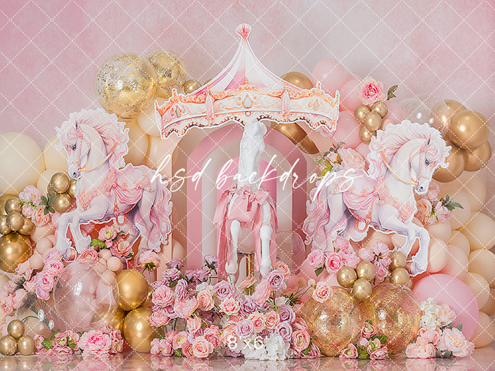 Horse Carousel Cake Smash - HSD Photography Backdrops