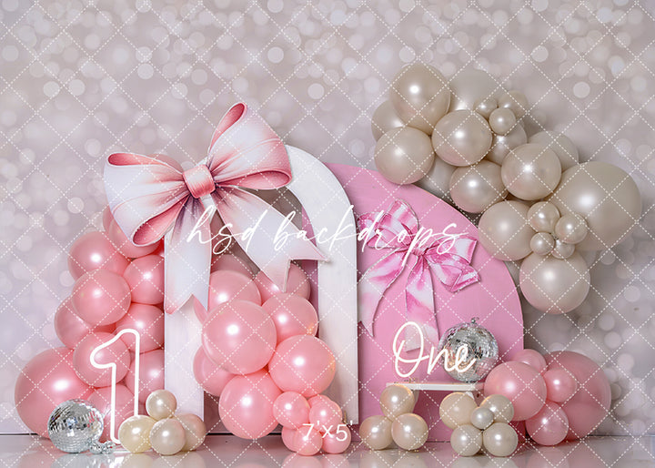 Bows & Pearls Cake Smash - HSD Photography Backdrops
