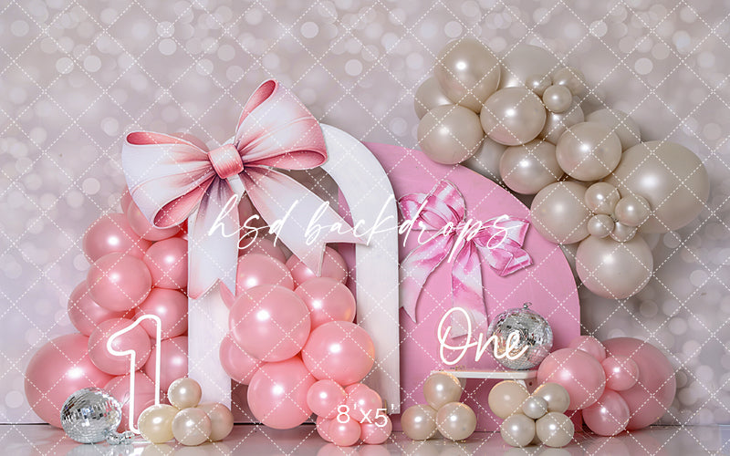Bows & Pearls Cake Smash - HSD Photography Backdrops