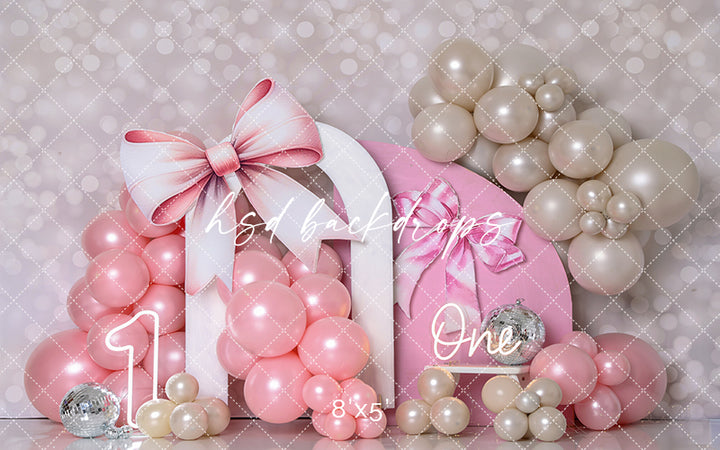 Bows & Pearls Cake Smash - HSD Photography Backdrops