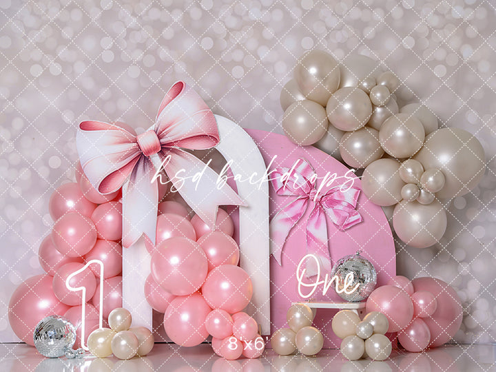 Bows & Pearls Cake Smash - HSD Photography Backdrops
