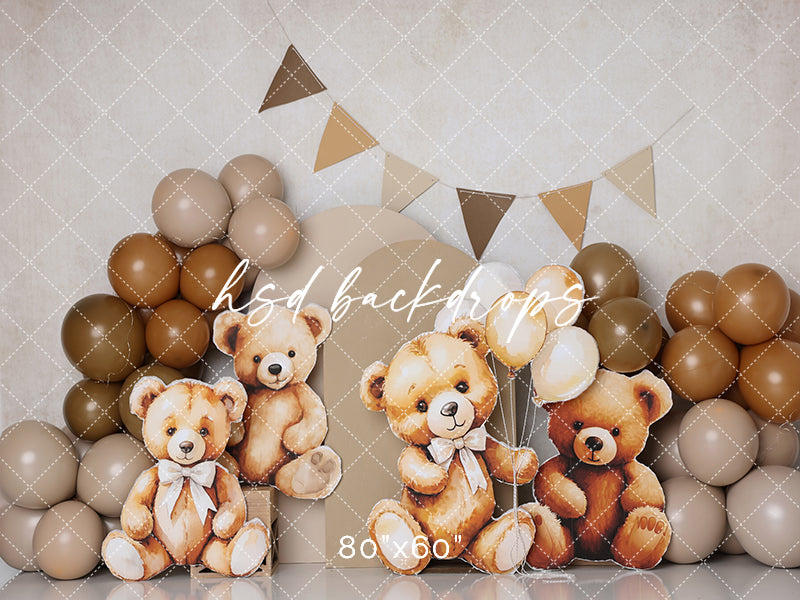 Cuddly Brown Bears Cake Smash - HSD Photography Backdrops