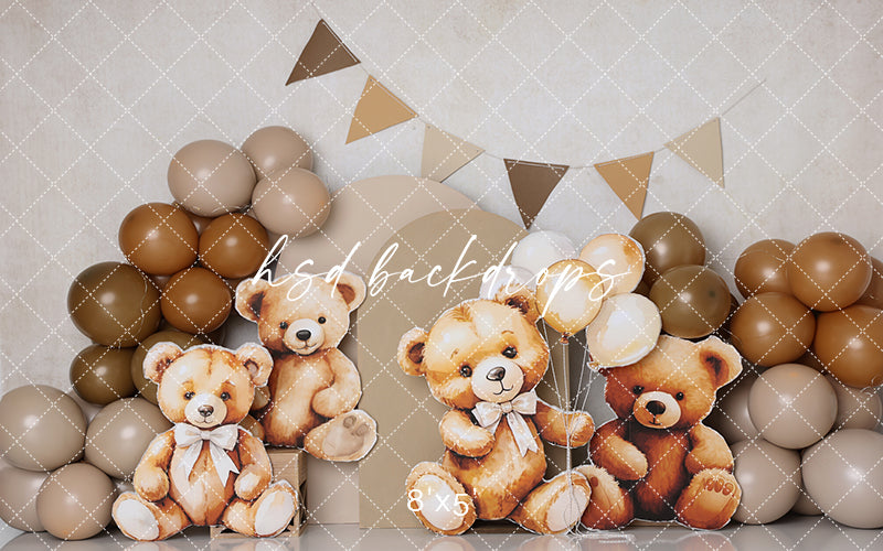 Cuddly Brown Bears Cake Smash - HSD Photography Backdrops