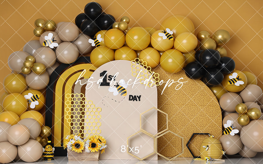 1st Bee Day Cake Smash - HSD Photography Backdrops