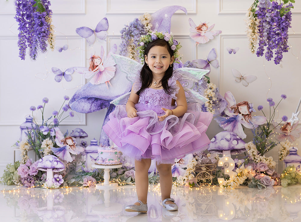 Fairy Wonderland Birthday Cake Smash Girl Photo Backdrop