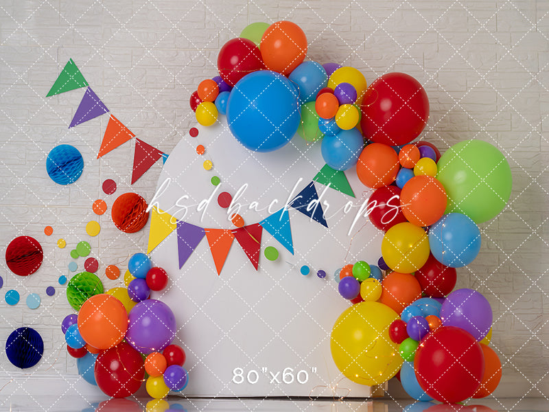 Pop of Color Cake Smash - HSD Photography Backdrops