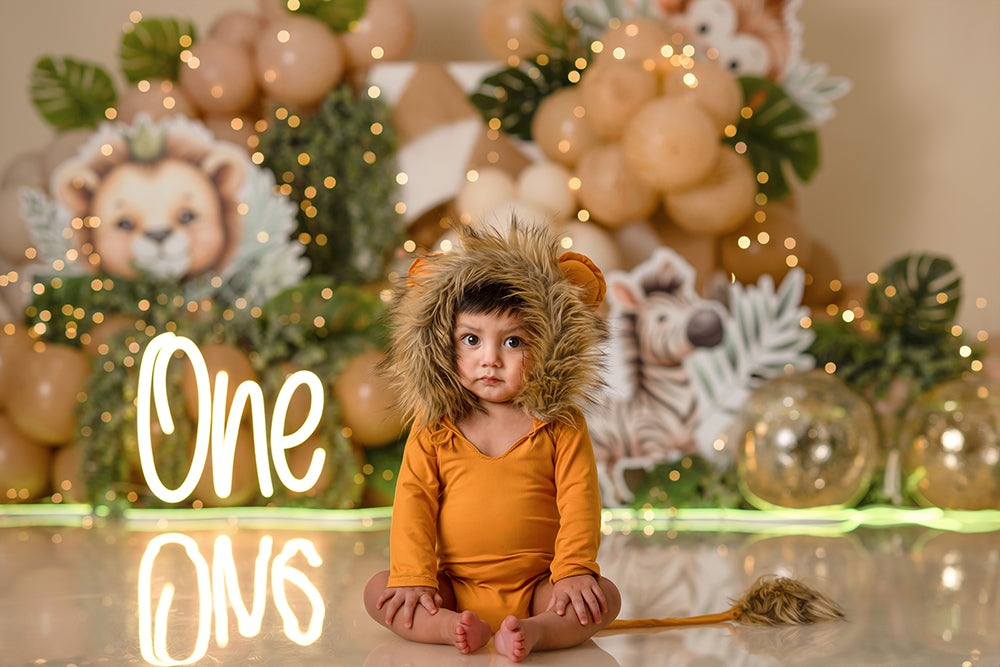 Wild Wonders Wildlife Cake Smash - HSD Photography Backdrops