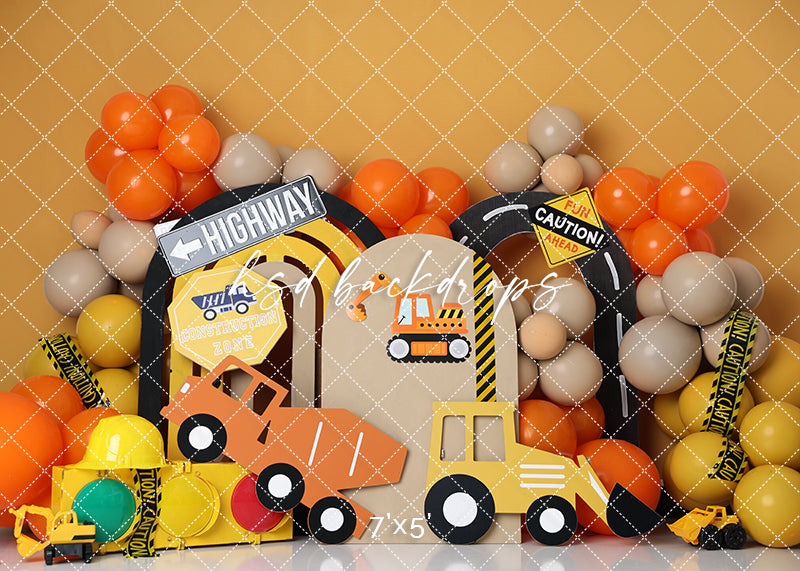 Caution Ahead Cake Smash - HSD Photography Backdrops