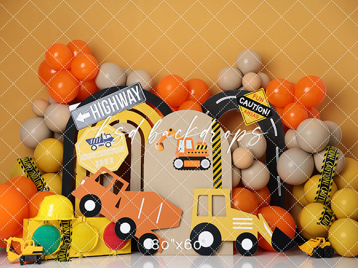 Caution Ahead Cake Smash - HSD Photography Backdrops