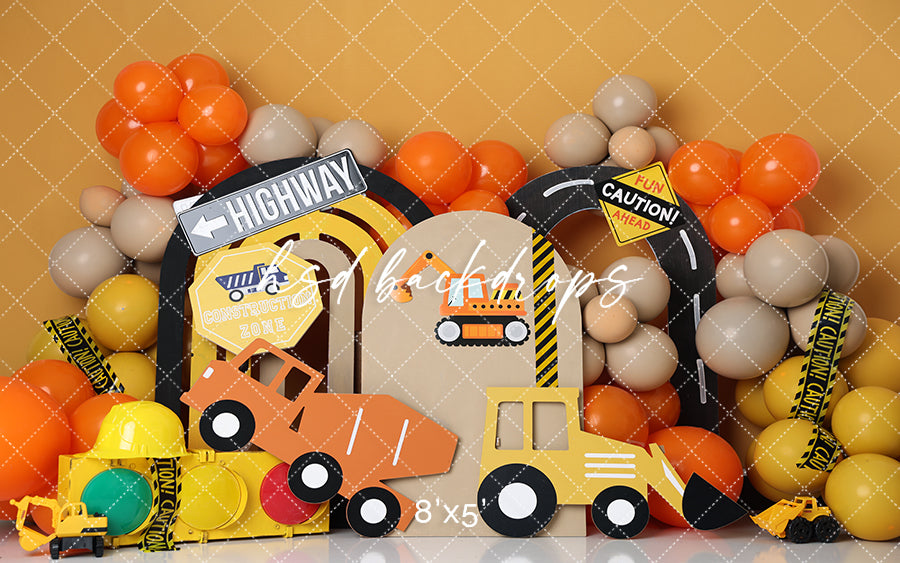 Caution Ahead Cake Smash - HSD Photography Backdrops