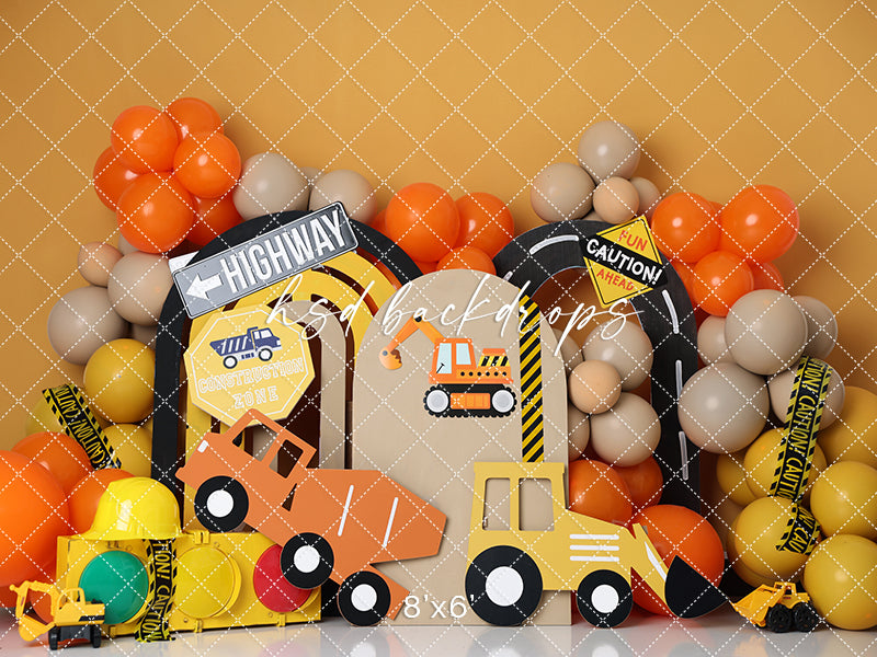 Caution Ahead Cake Smash - HSD Photography Backdrops