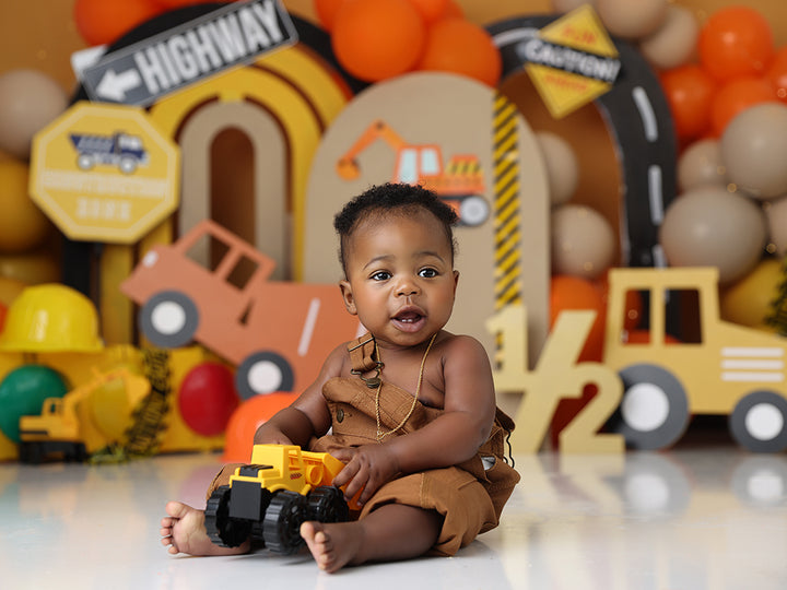 Caution Ahead Cake Smash - HSD Photography Backdrops