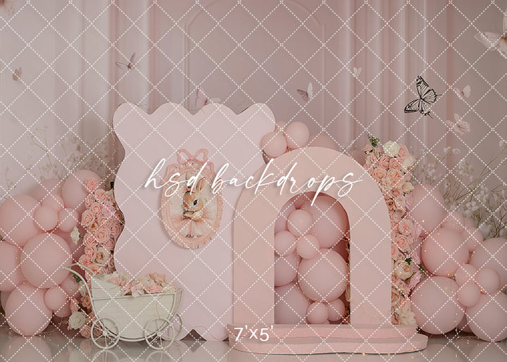 Coquette Bunny Cake Smash - HSD Photography Backdrops