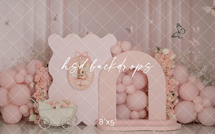Coquette Bunny Cake Smash - HSD Photography Backdrops