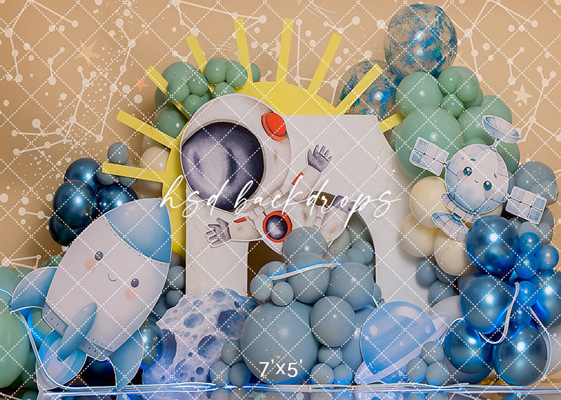 Astronaut Adventures Cake Smash - HSD Photography Backdrops