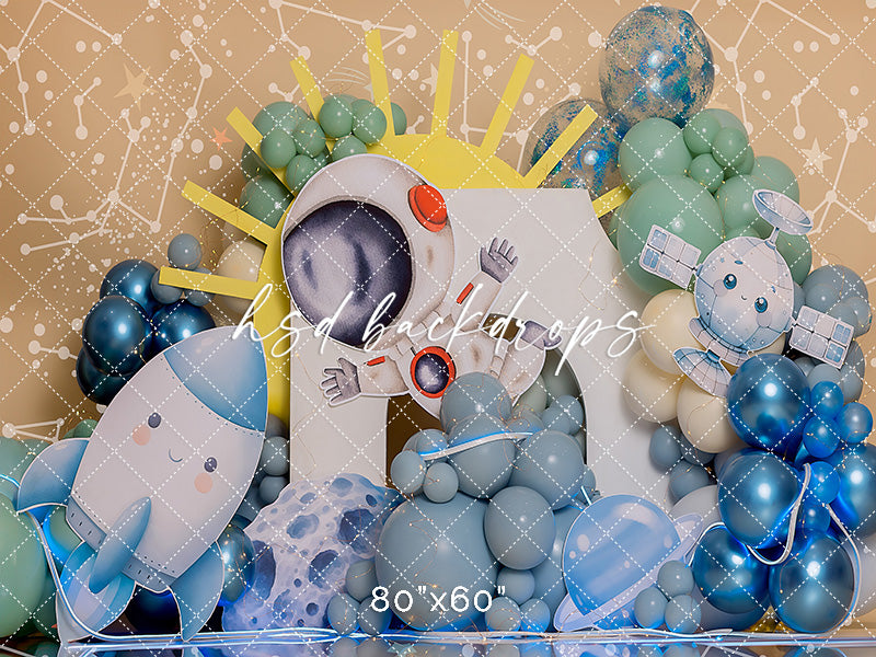Astronaut Adventures Cake Smash - HSD Photography Backdrops