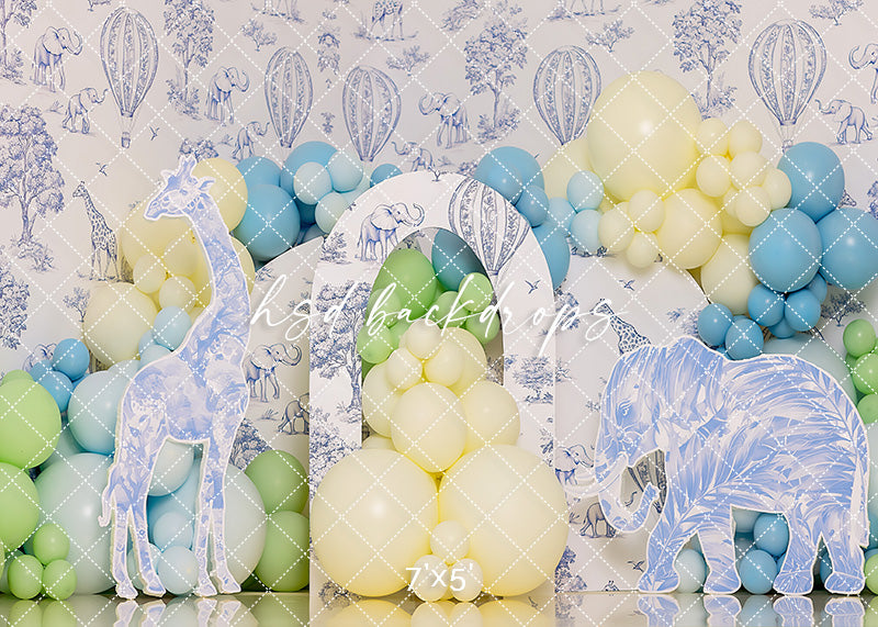 Blue Safari Celebration Cake Smash - HSD Photography Backdrops