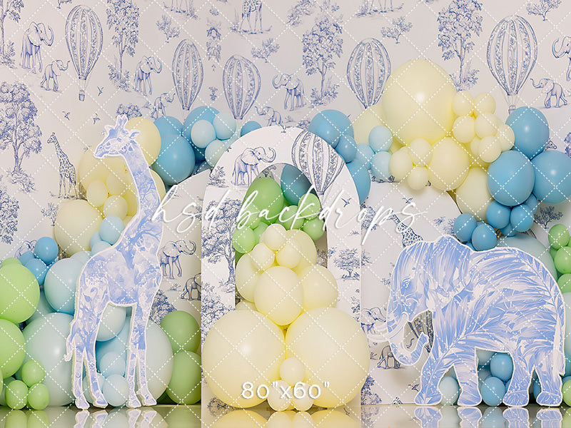 Blue Safari Celebration Cake Smash - HSD Photography Backdrops