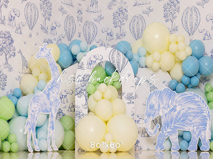 Blue Safari Celebration Cake Smash - HSD Photography Backdrops