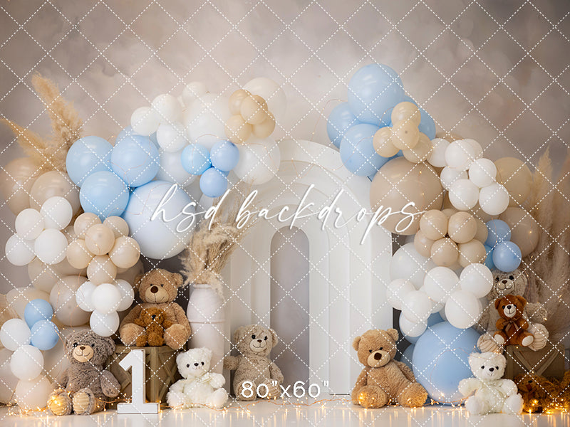 Beary First Birthday Cake Smash - HSD Photography Backdrops
