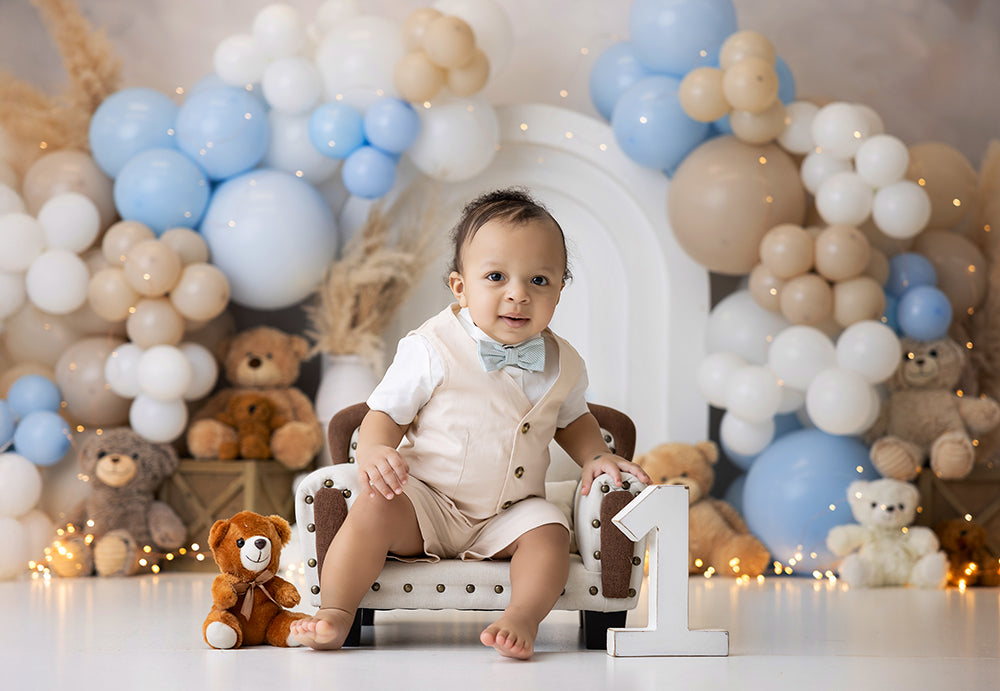 Beary First Birthday Cake Smash - HSD Photography Backdrops