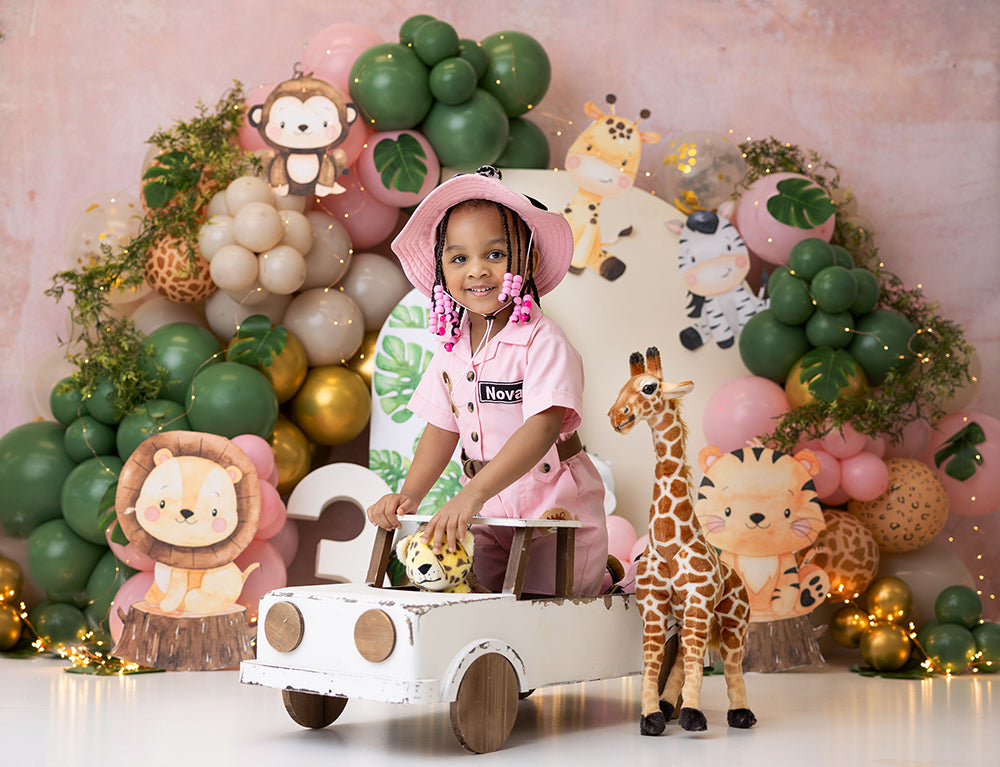 Wild One Girl Cake Smash Photography Backdrop