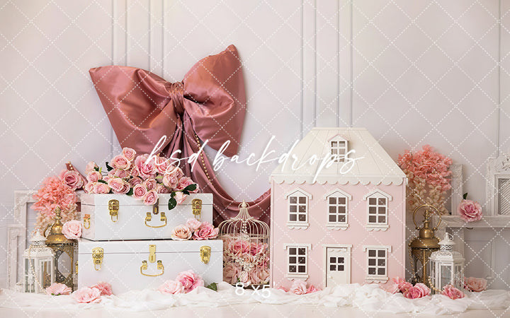 Bowtiful Dollhouse Cake Smash - HSD Photography Backdrops