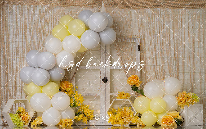 Yellow Blooms Birthday - HSD Photography Backdrops