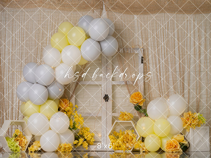 Yellow Blooms Birthday - HSD Photography Backdrops