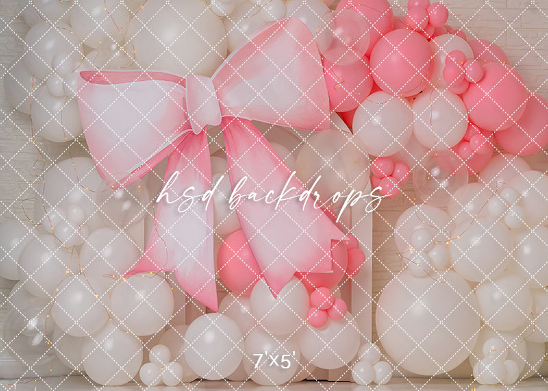 Pink Bow & Balloons