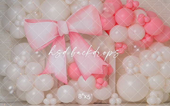Pink Bow & Balloons