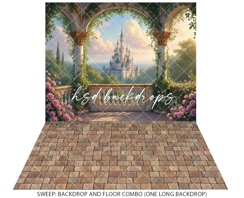 Enchanted Princess Balcony – Fairytale Castle Photography Backdrop